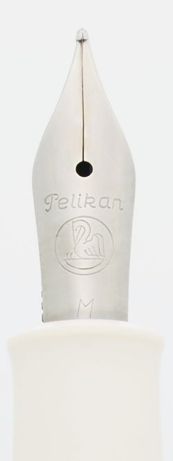 Pelikan M205 Fountain Pen - Piston Filler, White, Chrome Trim
